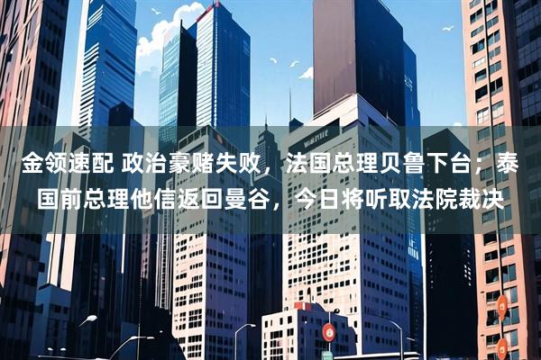 金领速配 政治豪赌失败，法国总理贝鲁下台；泰国前总理他信返回曼谷，今日将听取法院裁决